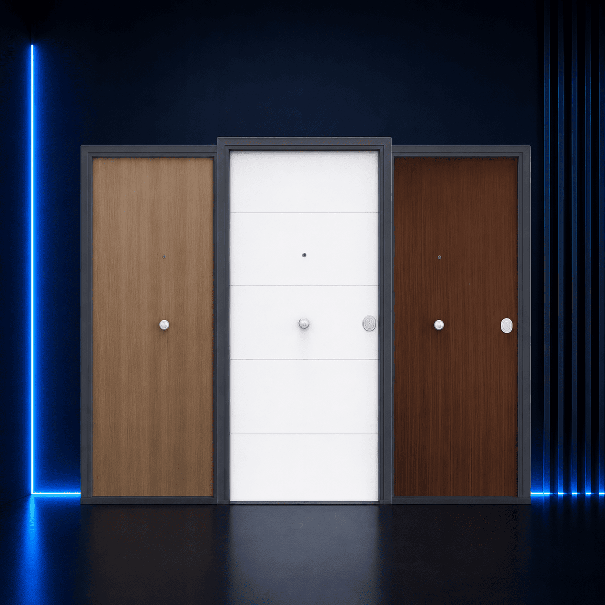 PORTES BLINDÉES THERMOENERGY RC4 AVEC PANNEAUX EN MÉLAMINÉ / PVC (INTÉRIEUR)