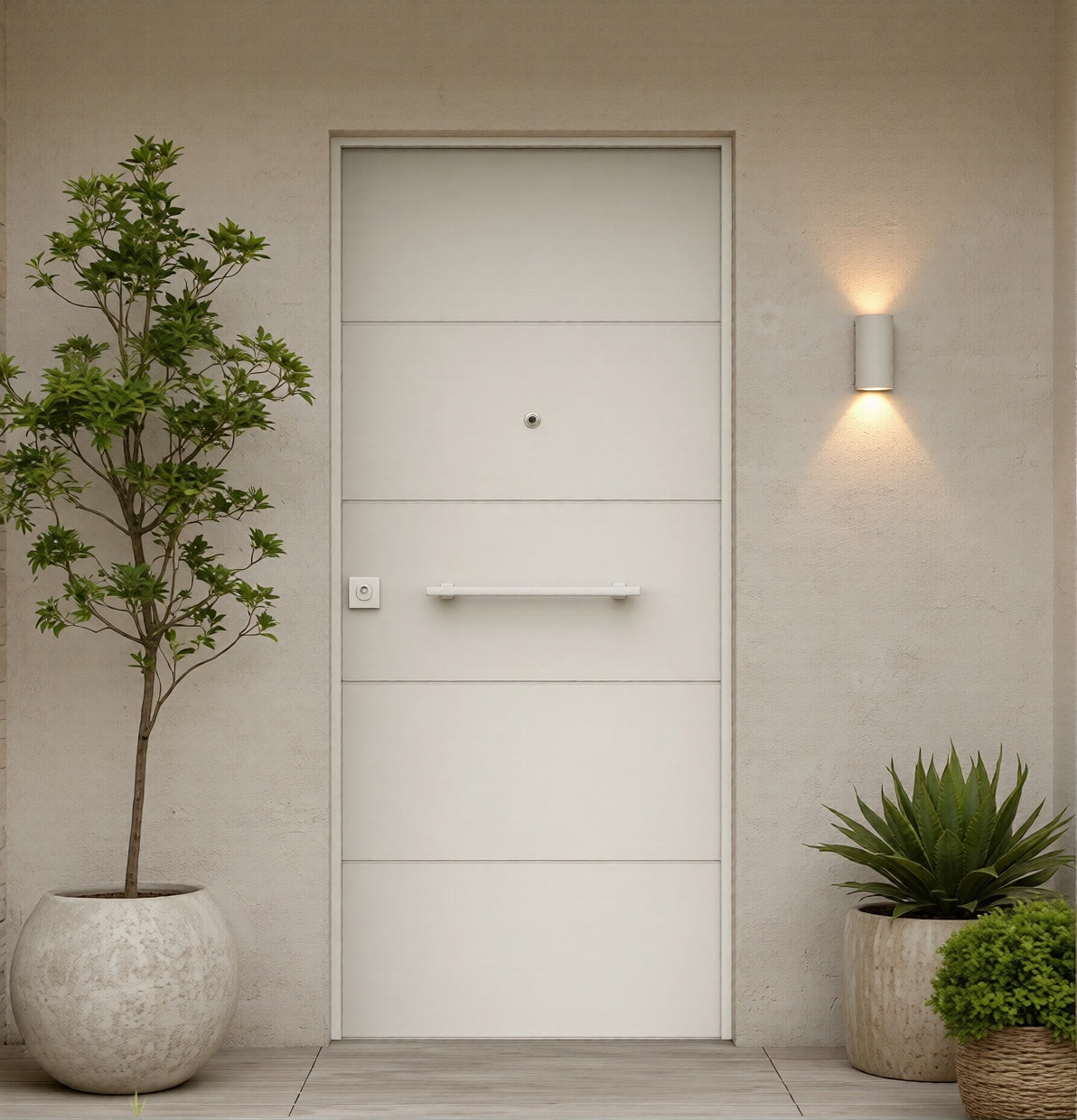 PORTES BLINDÉES AVEC PANNEAUX EN FIBRE DE VERRE / ALUMINIUM (EXTÉRIEURS)